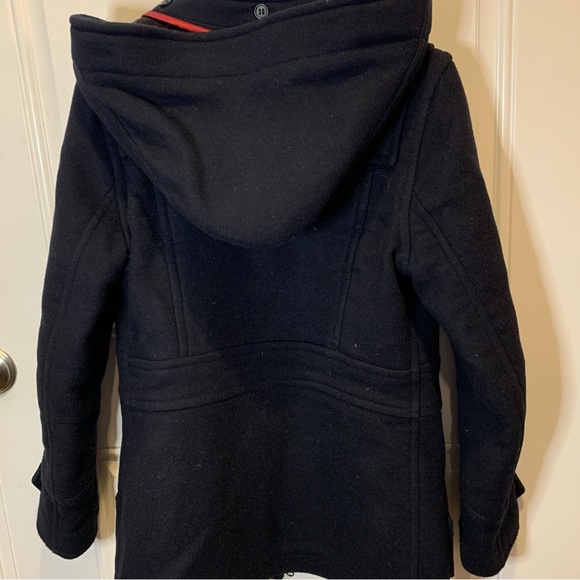 Barbour Vintage Buttermere Wool Toggle Hooded Duffle Coat Peacoat Size 6 - Picture 10 of 11